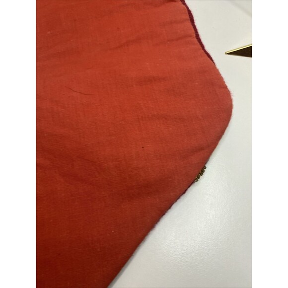 vintage needlepoint CHRISTMAS STOCKING with old world Santa With Beads - Picture 7 of 8